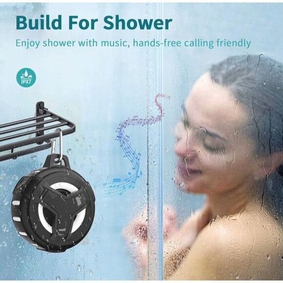 EBODA - NWT - Waterproof Portable Bluetooth Speaker/Black w/LED Lighting Effects - Picture 14 of 14